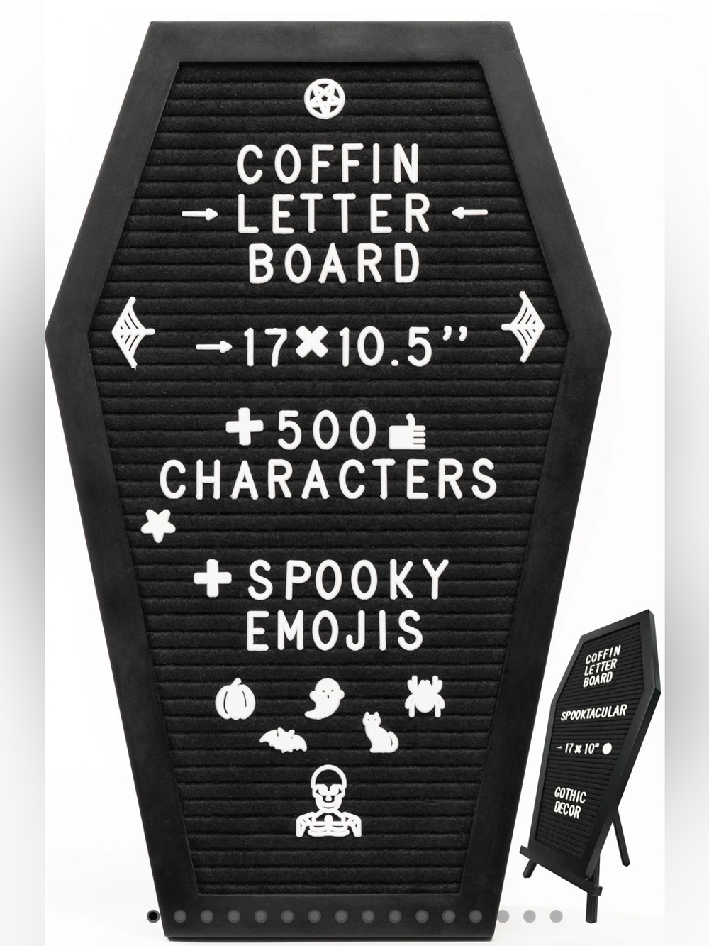Black Coffin Letter Board - Unbranded Halloween decor